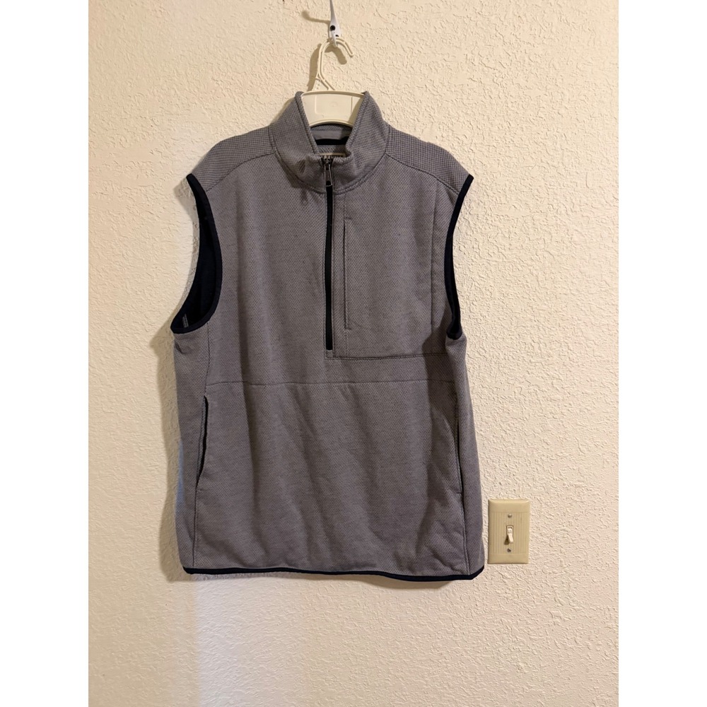 Duluth Trading Co Mens 1/4 Zip Vest Grey Waffle Knit Size Medium Layering